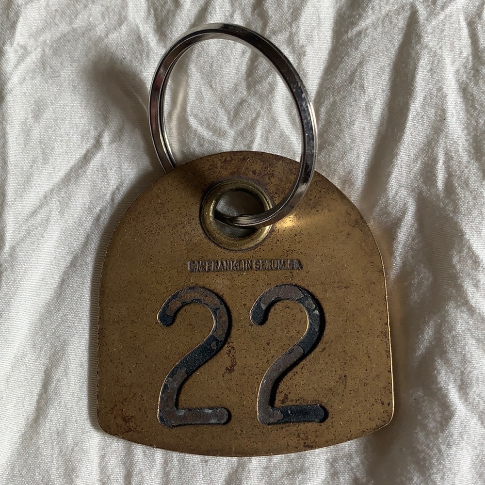 Cow tag keychain